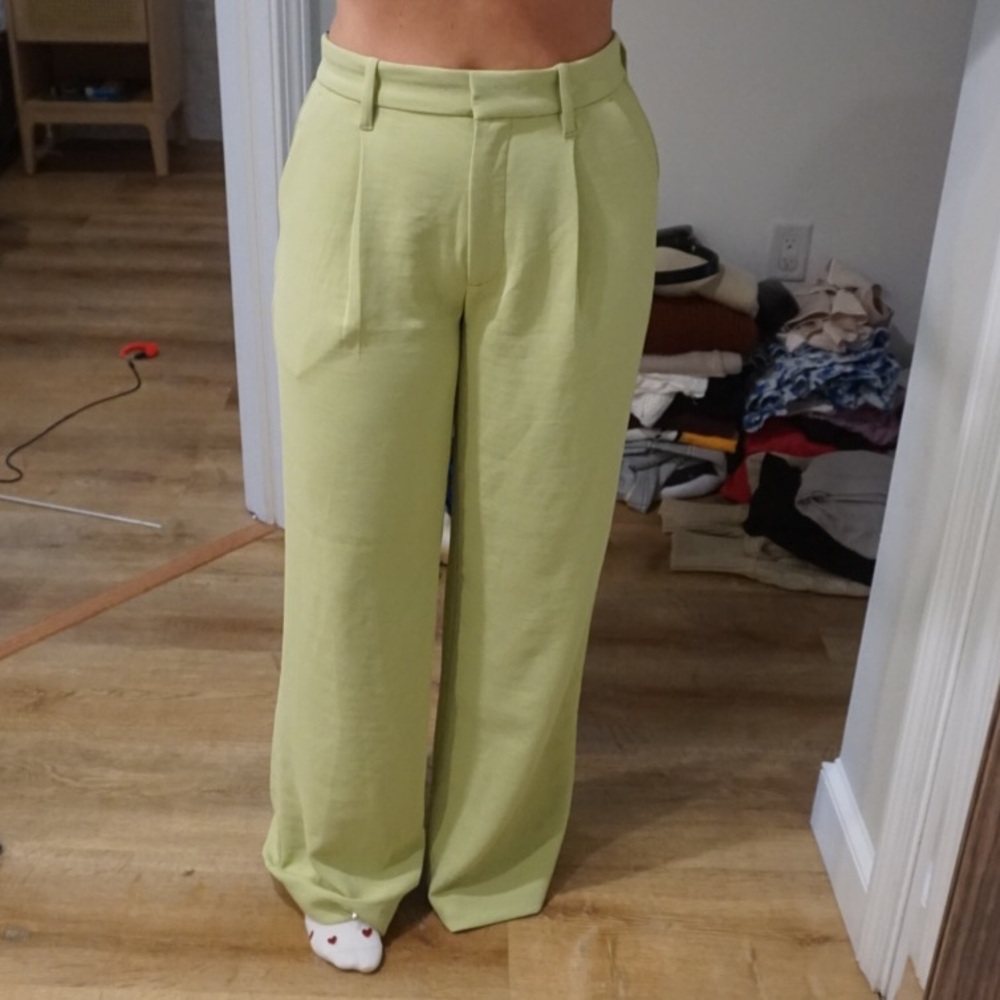Abercrombie & Fitch Lime Wide-Leg Pants